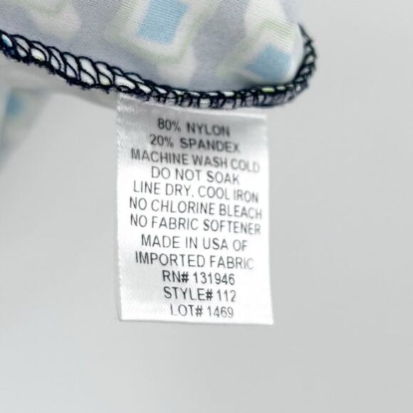 Jude Connally Michelle Geometric Blue Green Casual V Neck Dress Women’s Sz S - Picture 7 of 11